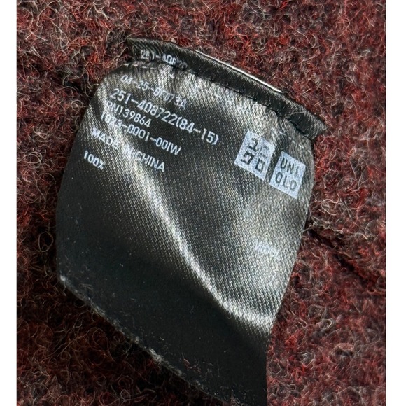 UNIQLO Women's Long Cardigan Sweater Hooded Burgundy Marled Size S - Picture 7 of 7